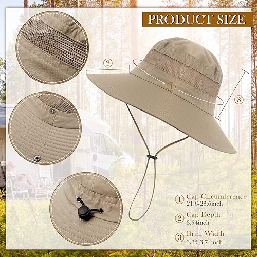 Miniatura 3 de Janmercy Chaleco de pesca para hombre, 2 piezas, con sombrero, ligero, safari, viajes, caza, con múltiples bolsillos, sombrero de pesca (caqui