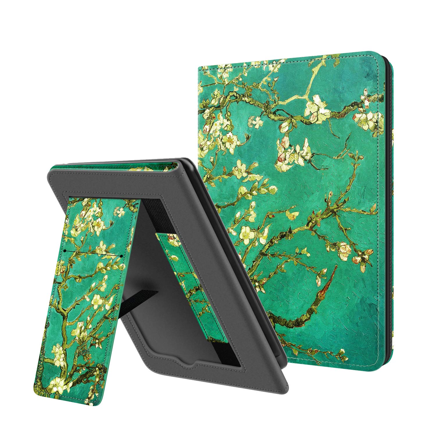 Ayotu Funda con soporte para Kindle Paperwhite de 6.8 pulgadas de 11ª generación 2021/Signature Edition 2021/K&G ShineLight Ereader, funda de piel sintética con correa de mano, soporta encendido y