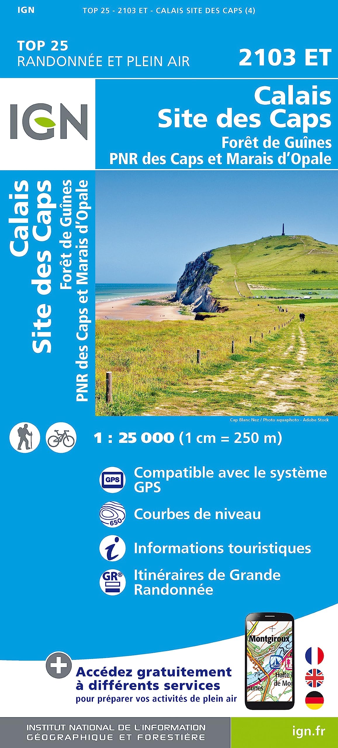 2103ET Calais Site des Caps-Forêt de Guînes: PNR des Caps et Marais d'opale