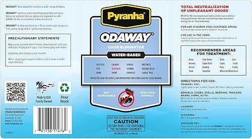 Miniatura 4 de Pyranha Odaway Eliminador de olores a base de agua, 32 fl oz. Botella pulverizadora