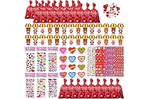 24 Pack Valentines Stationery Kit with Stickers Pencils Eraser for Kids
