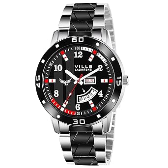 VILLS LAURRENS Analogue Mens Watch (Black Dial Multi Colored Strap)