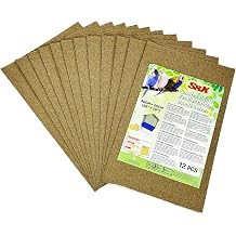 S&X Sand Sheets for Bird Cage 40cm x 25cm, Gravel Liner Paper 12PCS/Pack