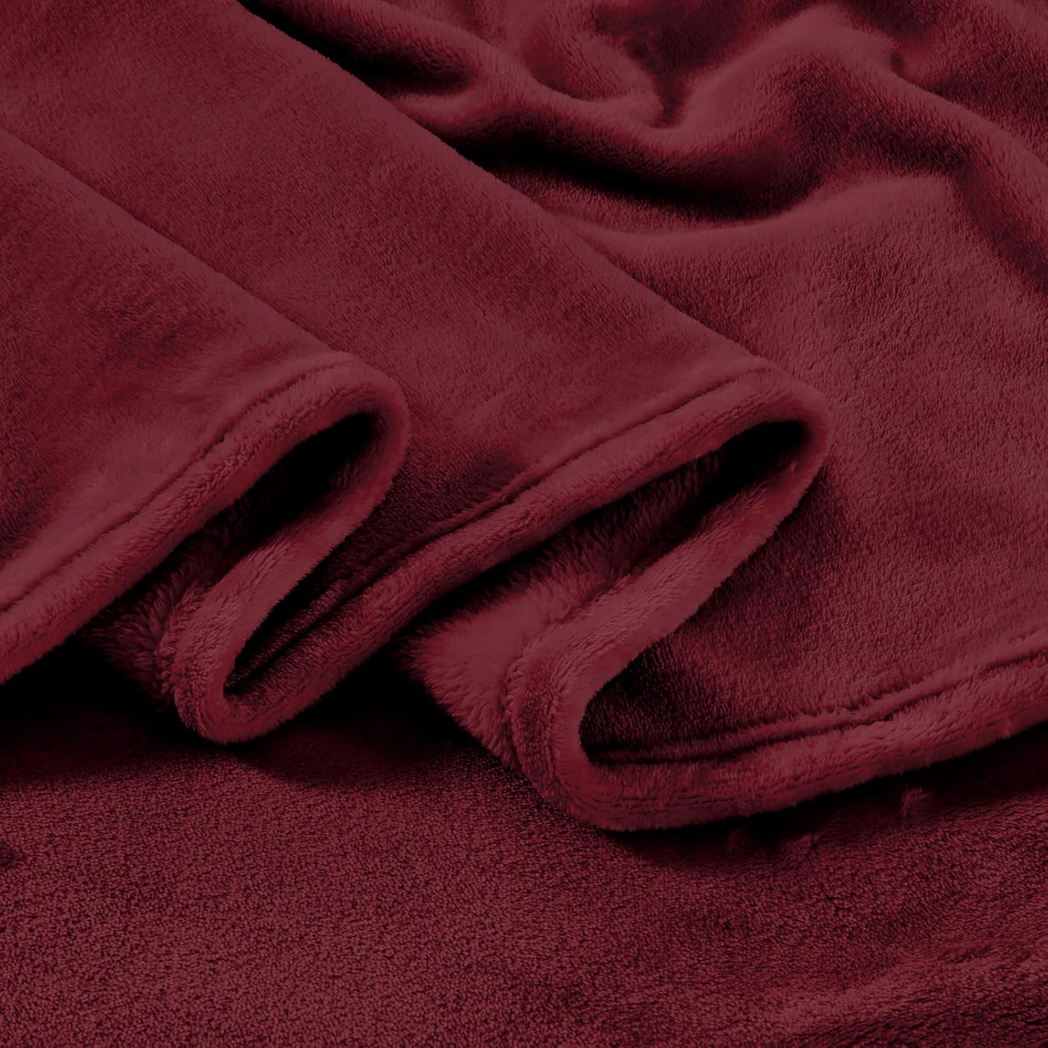 Big Oversized Extra Large Blanket, Huge Fleece 10'x10' Blanket, California King Warm Companion for Whole Family, Bed, Sofa, Couch, Travel, Camping 120x120 Wine - Image 7