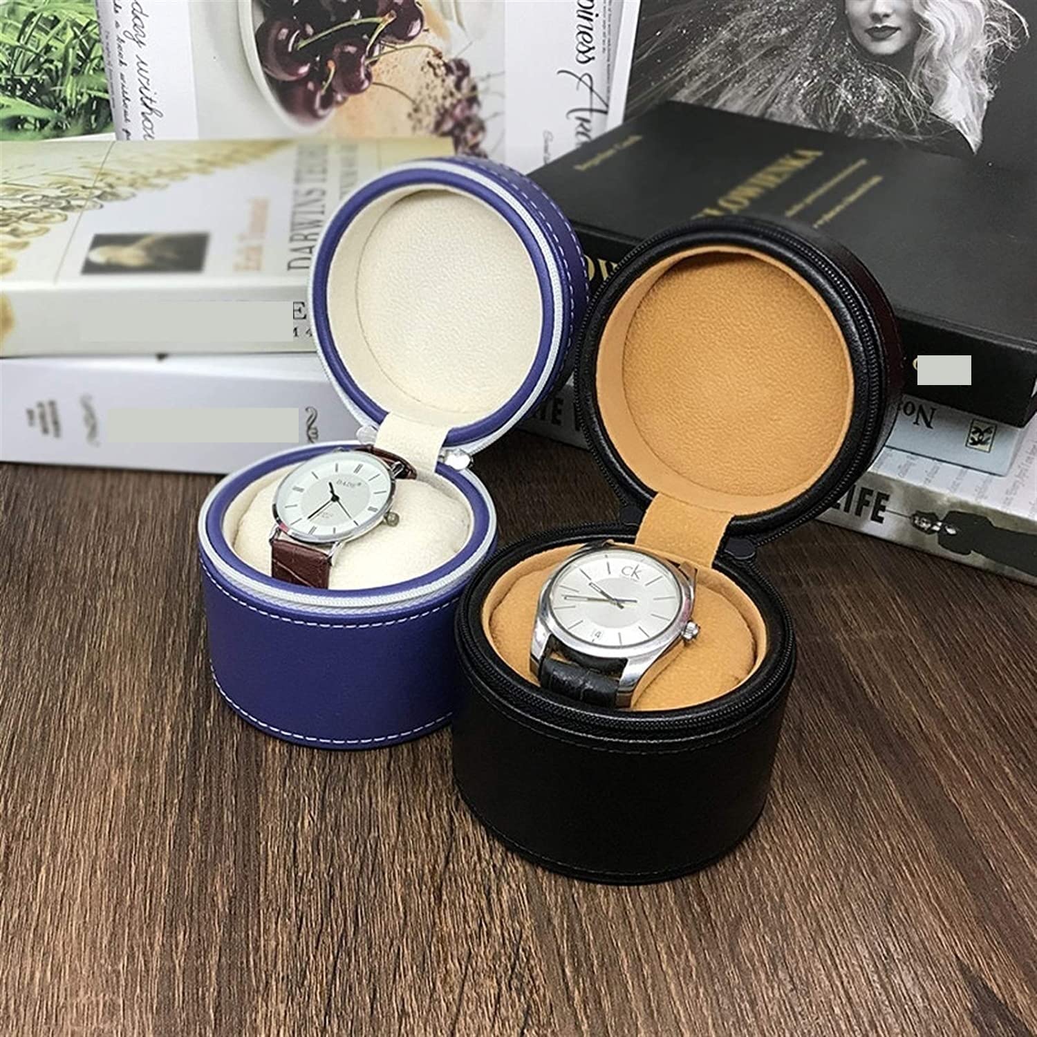 Stehlampe Stehleuchte Einzelne Uhrenbox Aufbewahrungsbox Uhrenaufbewahrungsbox Reise Uhrenetui Uhrenbox Für Männer Frauen Stehleuchte modern (Color : Black)