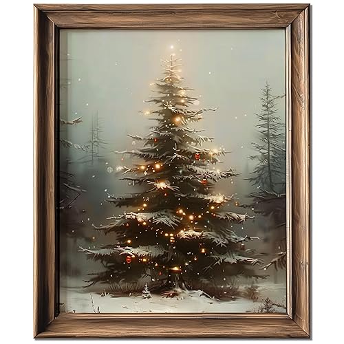 HubbgDesign Vintage Christmas Tree Wall Decor, Christmas Decoration, Forest Wall
