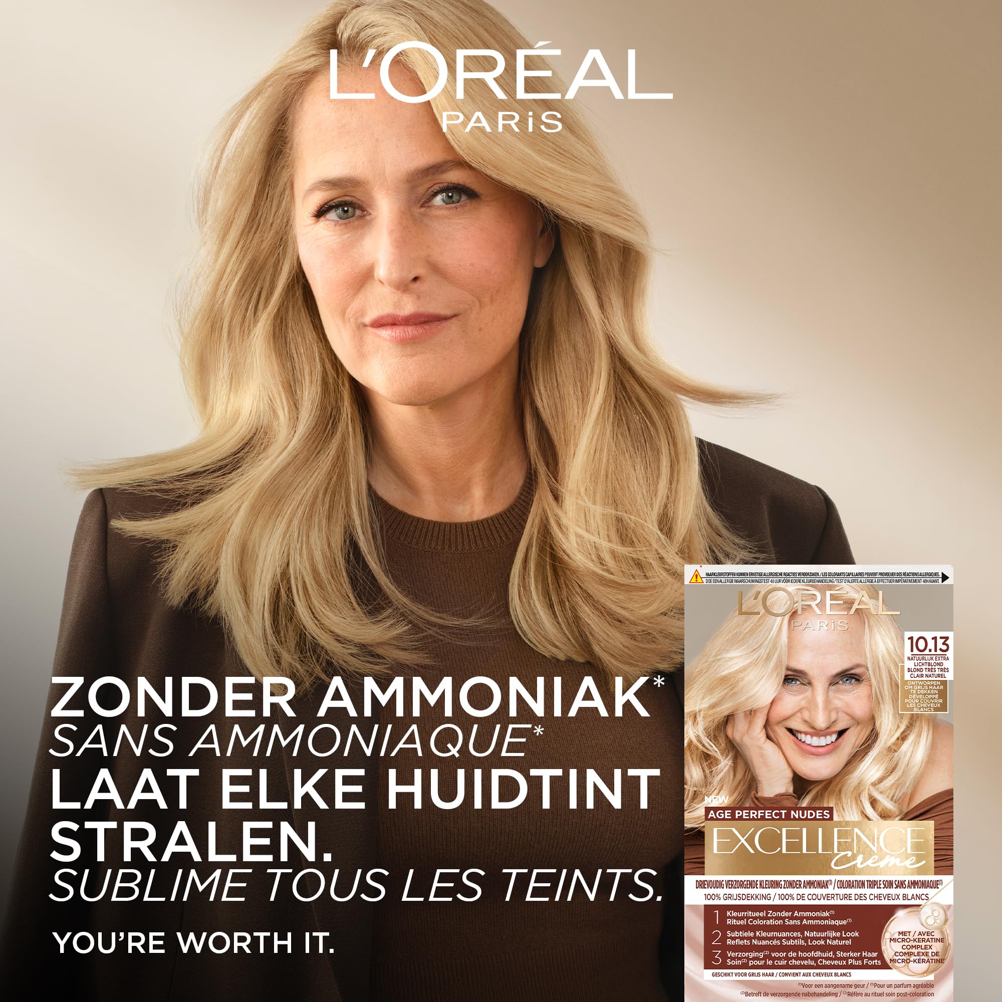 L'Oréal Paris Excellence Creme Age Perfect Nudes 10.13 Extra Blond koloryzacja bez amoniaku