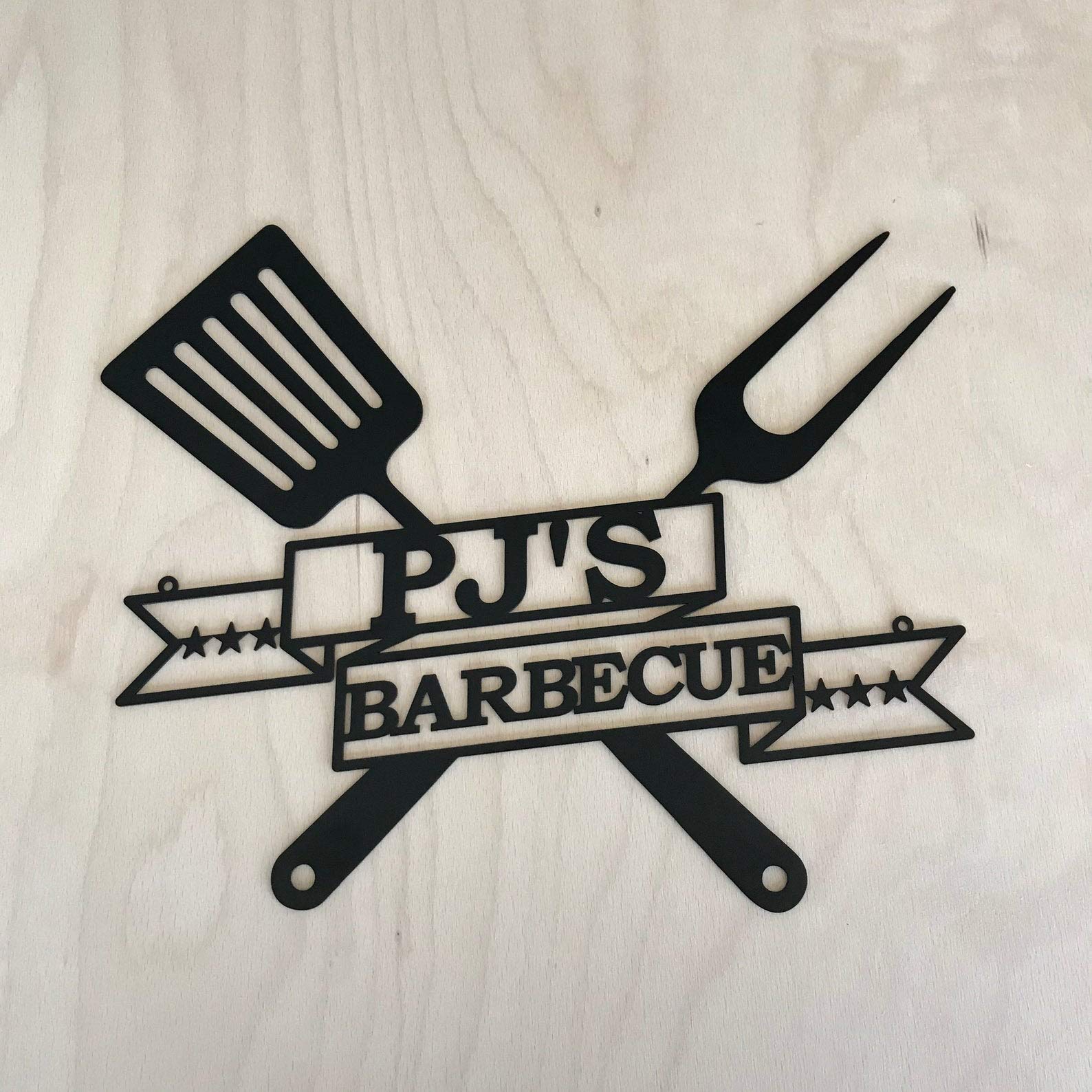 Letrero de pared de metal con nombre personalizado, Idea de Regalo para padre, Decoración de Cocina y Hogar, patio, parrilla, Cartel montado la pared, Zona de Barbacoa, porche, BBQ, jardín, exterior