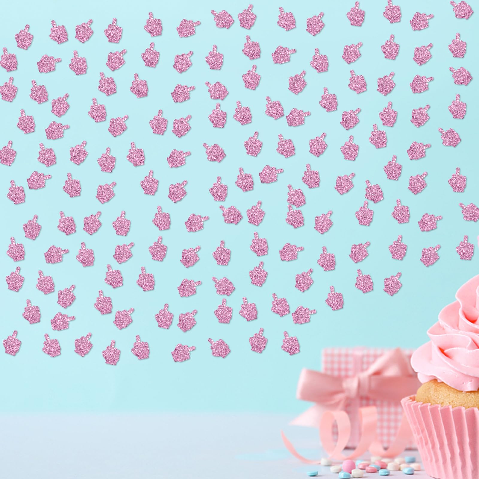 100 Stück Teeparty-Konfetti Mit Glitzer – In Rosa | Für Baby-Geburtstag, Tischdeko & Scrapbooking