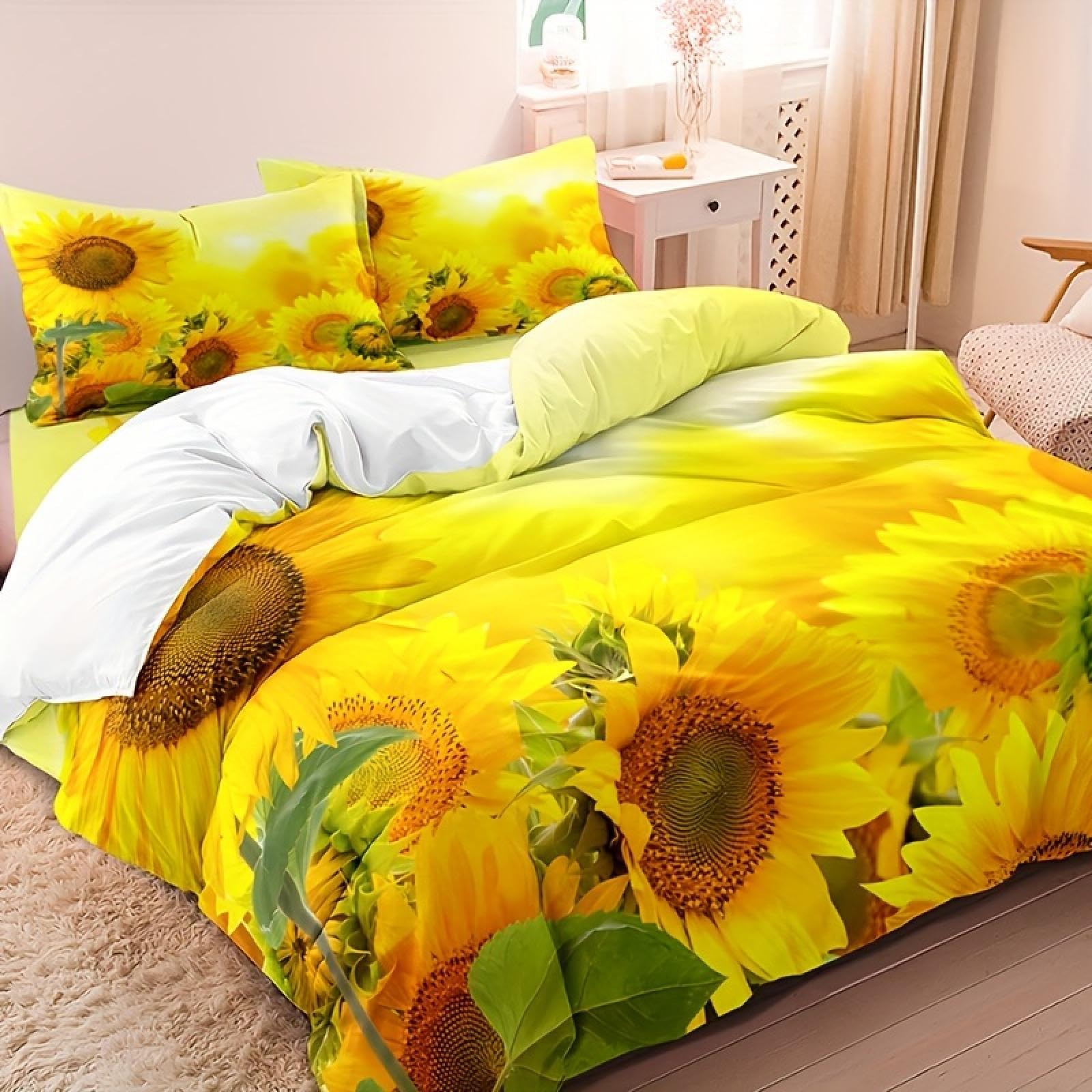 Housse de couette tournesol 3D pour transformer votre chambre en oasis de douceur