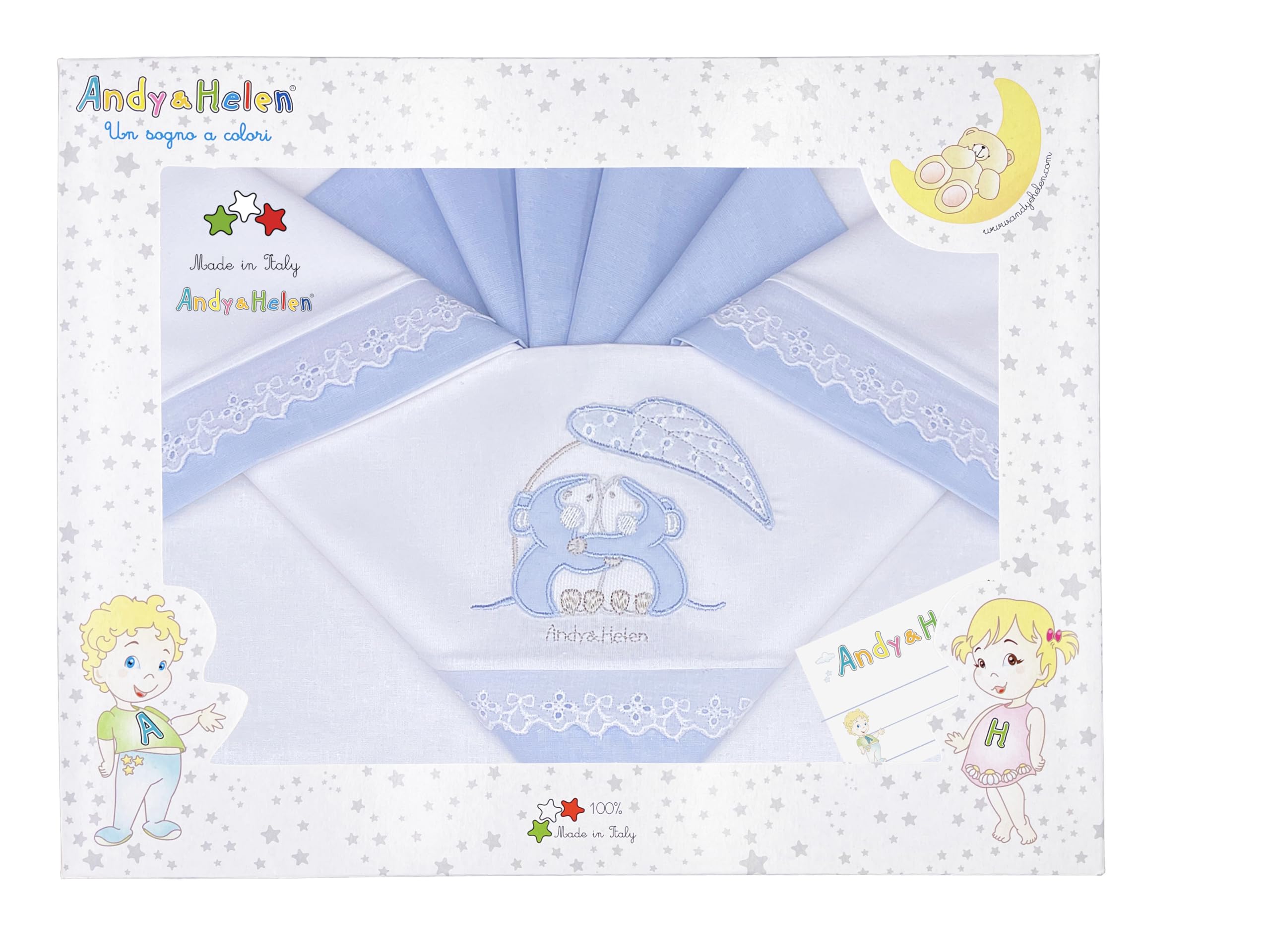Andy&Helen Complete Fitted Sheet Set including Elasticated Corners + Pillowcase, Sky Blue, TOPINI - Image 2