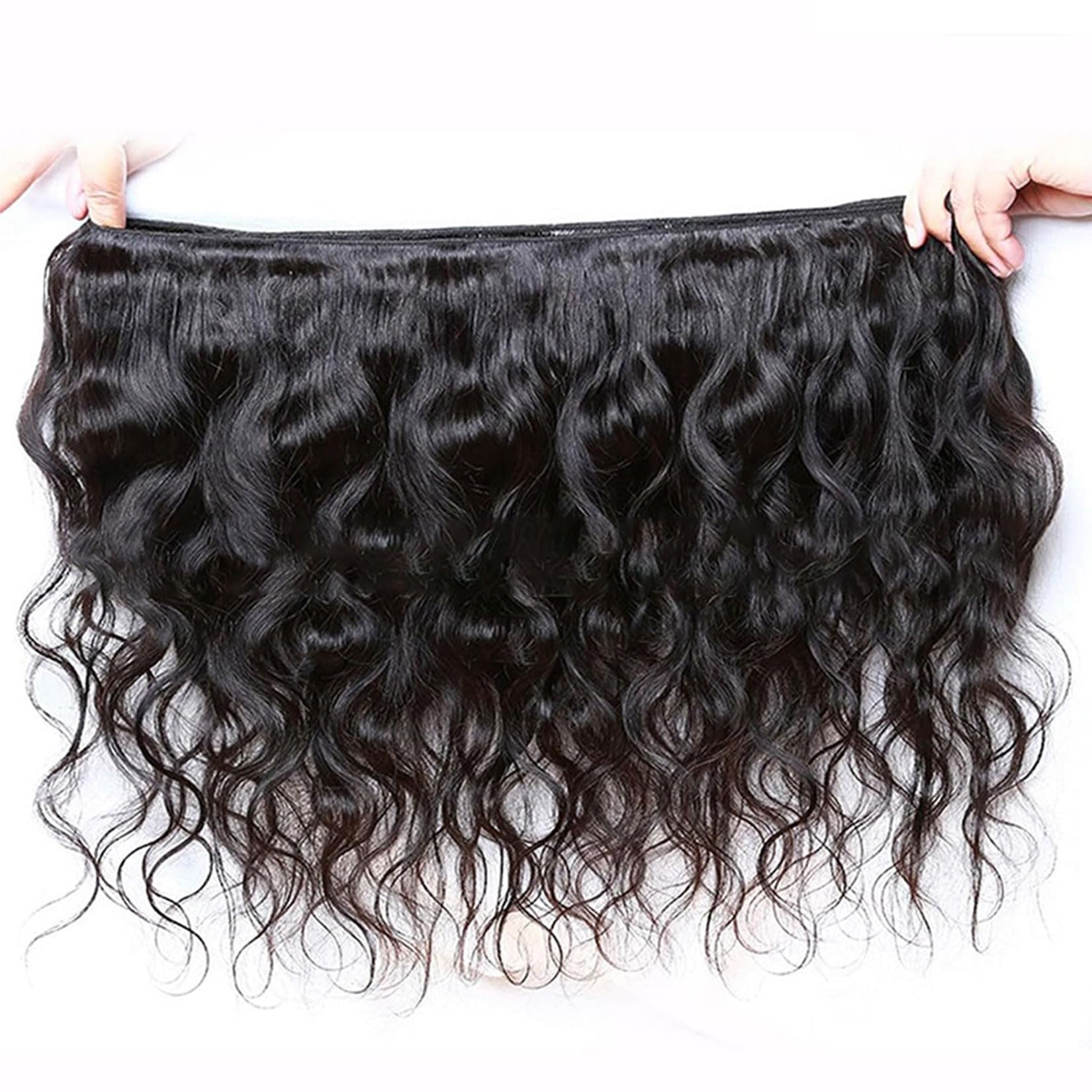 Capelli Brasiliani Ondulati Black Body 1 Ciocca Capelli Umani Doppiamente Selezionati Ciocche di Capelli Umani Non Trattati Estensioni di Capelli Umani Brasiliani Testa Intera,30inch
