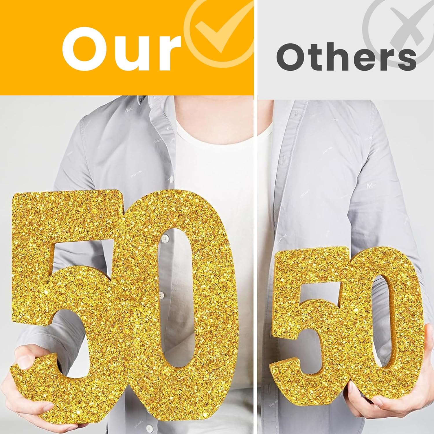 ToCome 50th Birthday Party Decorations 12x12 Inch Anniversary 50th Centerpiece Table Decorations