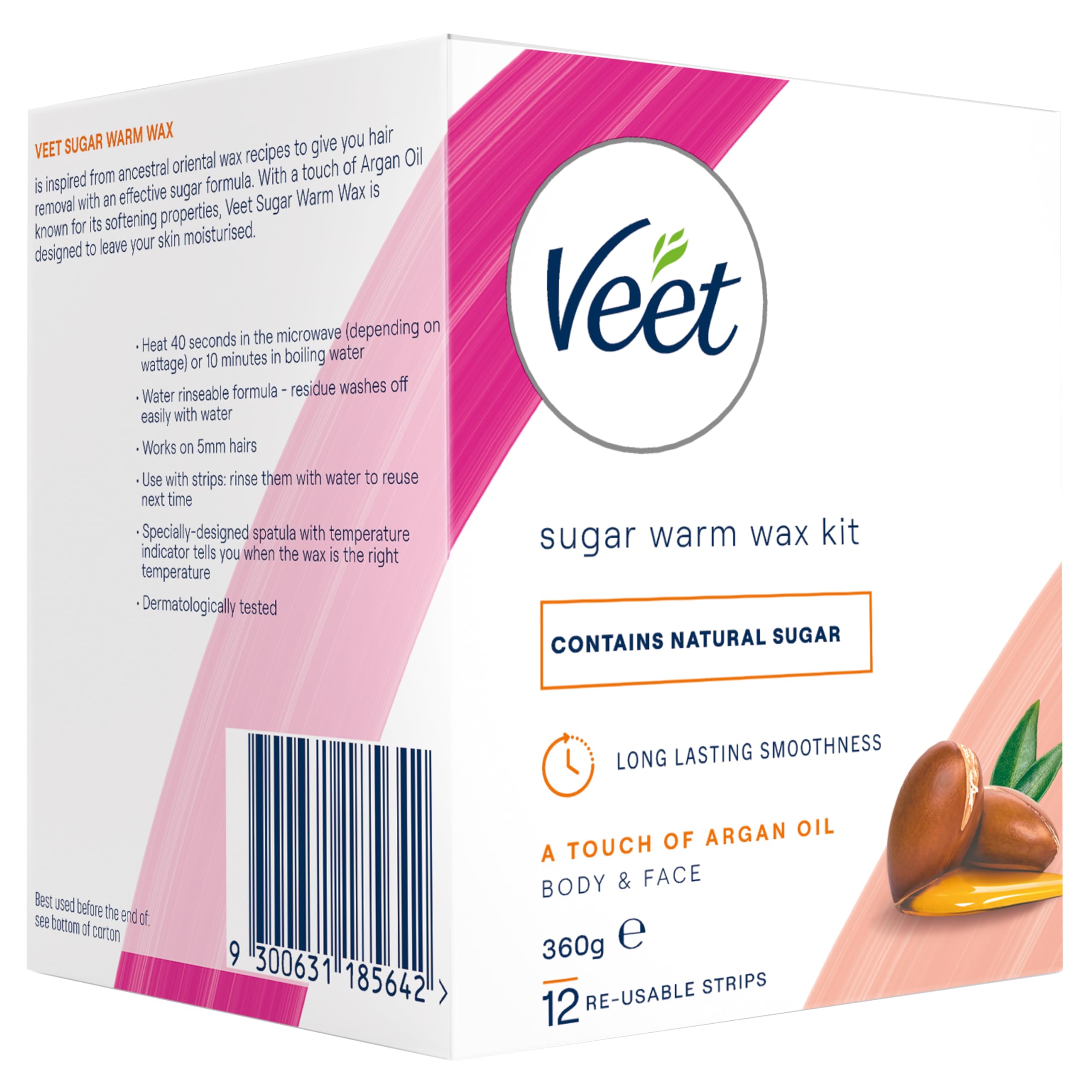 Buy Veet Sugar Warm Wax Kit And 12 Hair Removal Wax Strips With Argan Oil Face And Body 360g 5852290 - View #14