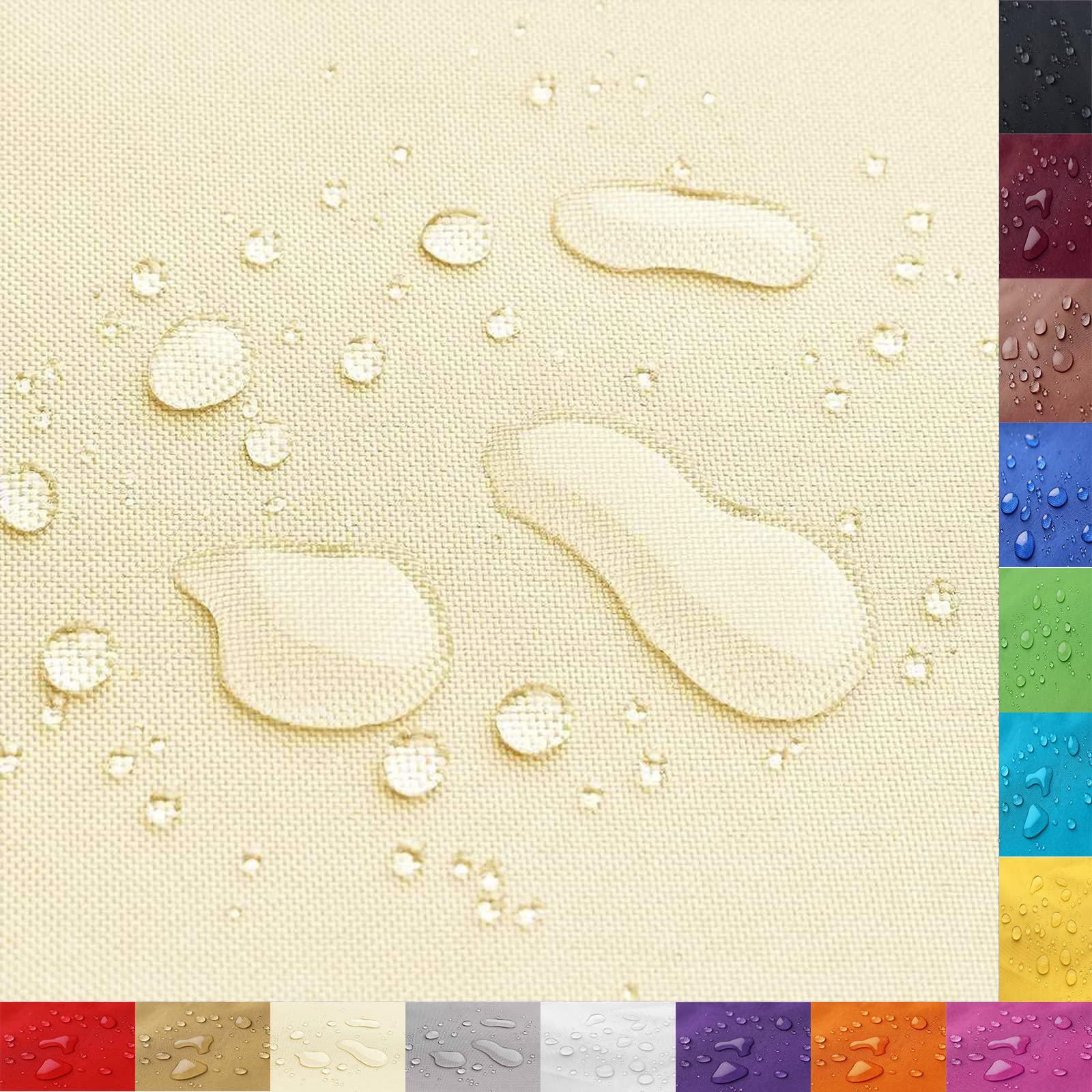 ZHhan Waterproof Polyester Fabric, 12,000 mm Water Column, 60 cm Wide, Quantity = Meter,Measured by The Meter, Waterproof, Tear-Resistant, Durable, Outdoor Fabric,（Creamy，0.6m） — image 1