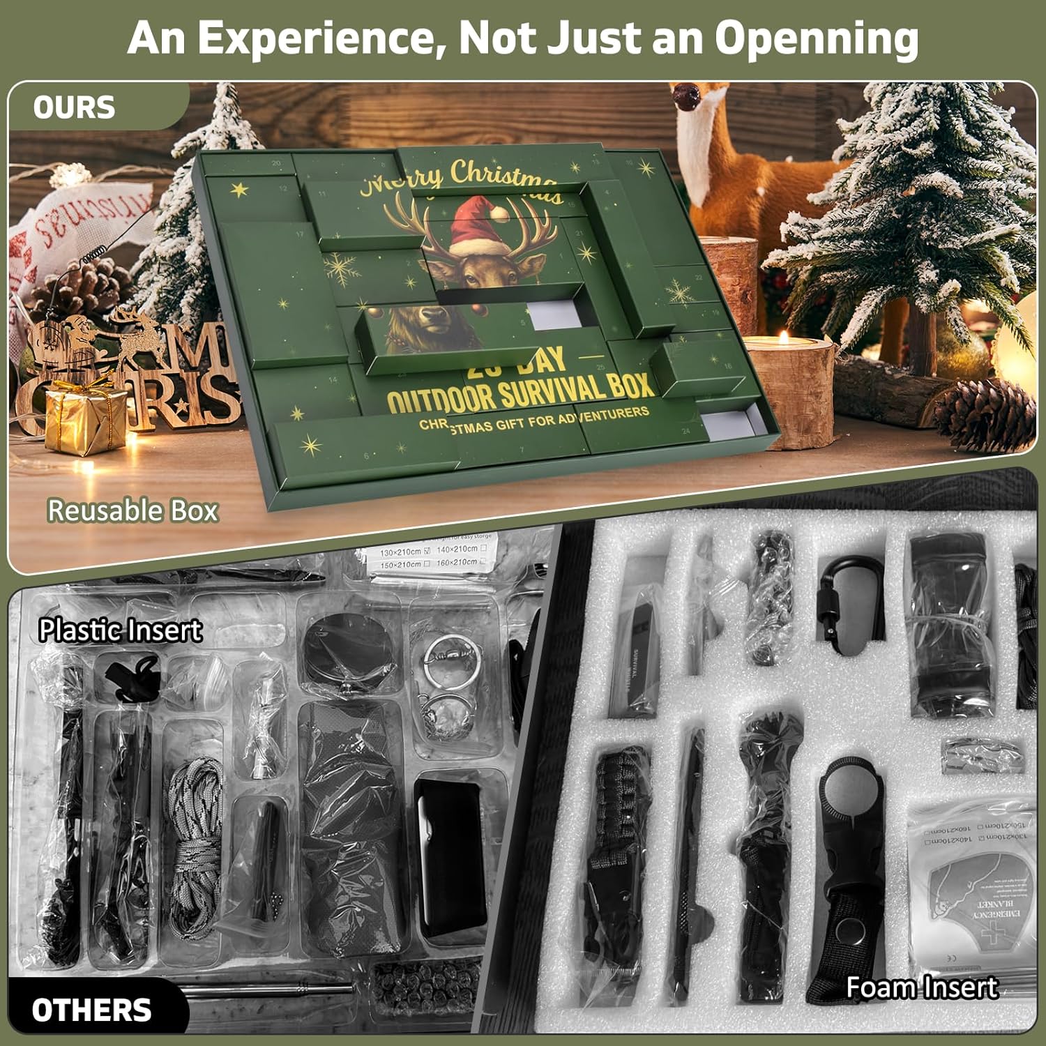 Survival Kit Advent Calendar -25 Days Christmas Countdown Calendar Emergency Survival Gears, Gift for Teen & Adult, 2025 Xmas Cool Gadgets for Outdoor Camping, Hunting,Fishing Adventure - Image 3