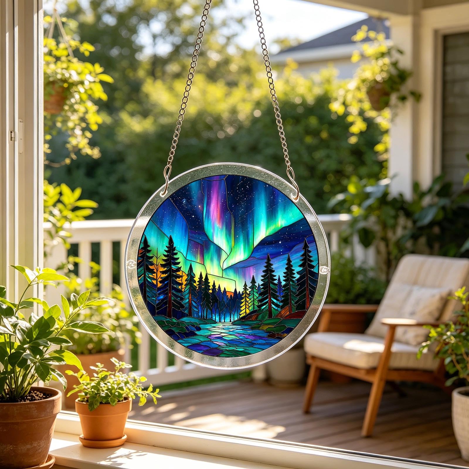 Acrylic Puzzle for Adult, Colorful Flame Sun Catchers Window Hanging 83 Puzzle for Home Decoration Birthday Women Men Mom, 20cm/7.9in Acrylic Puzzles, for Doors Garden Window Hanging Birthday (V) - 2