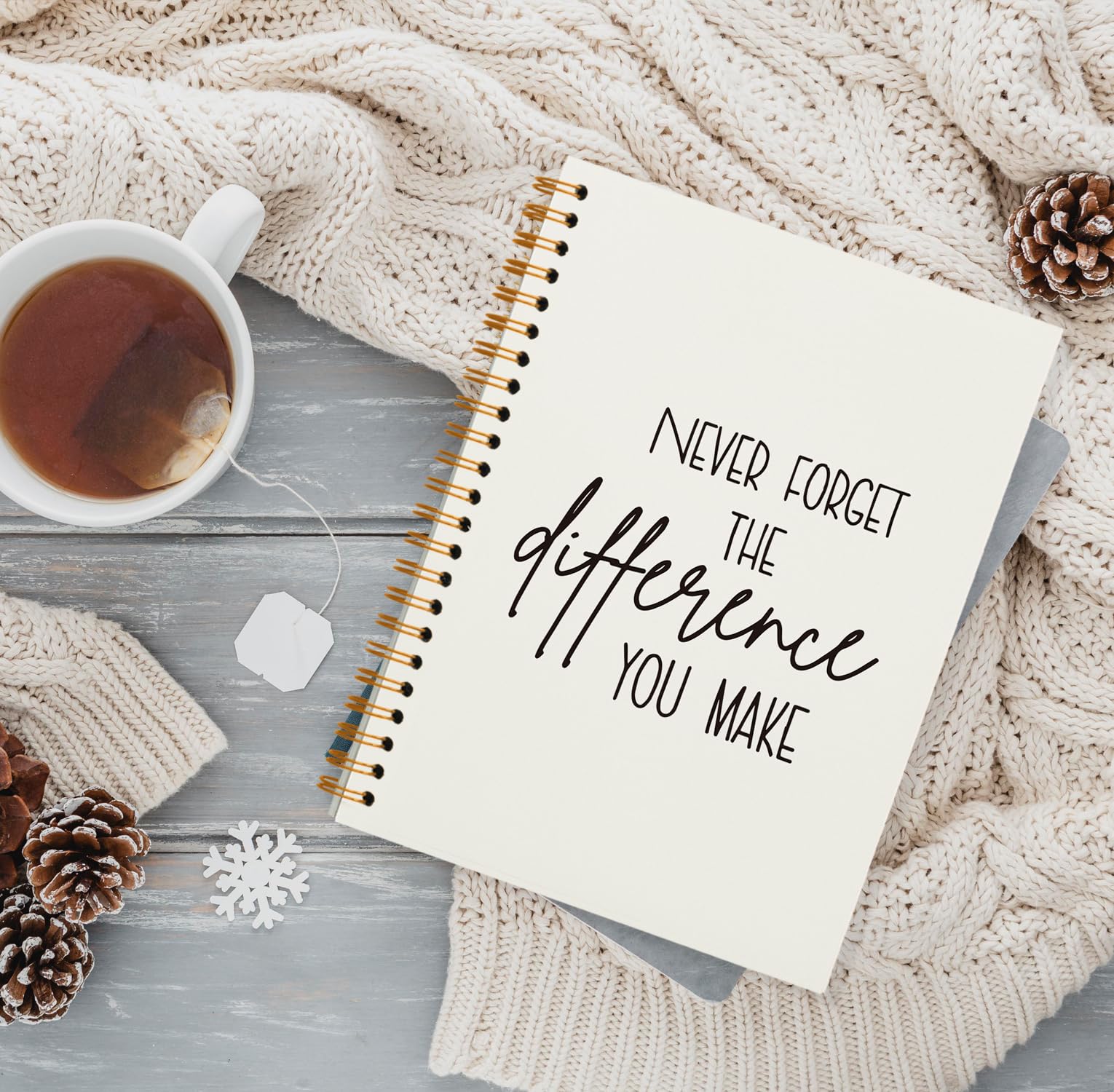 QUICQOD Inspiratioanl Taccuino per lavoro, ufficio, scuola, studenti, insegnanti, colleghi, con copertina rigida positiva, 14 x 20 cm