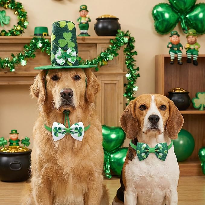 Disfraz de San Patricio para Perro 3 Piezas con Sombrero y Corbata miniatura 7