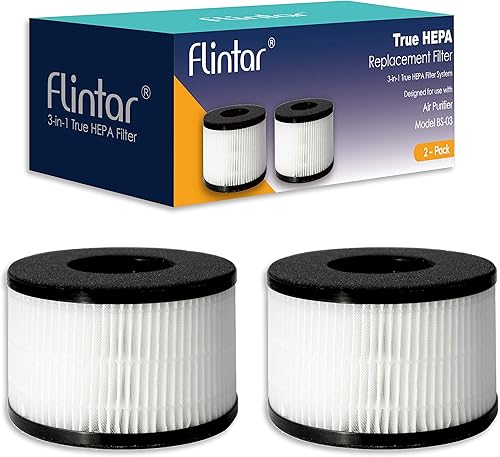 Miniatura 1 de Flintar Filtro de repuesto BS-03, compatible con PARTU y SLEVOO BS-03 HEPA purificador de aire, paquete de 2