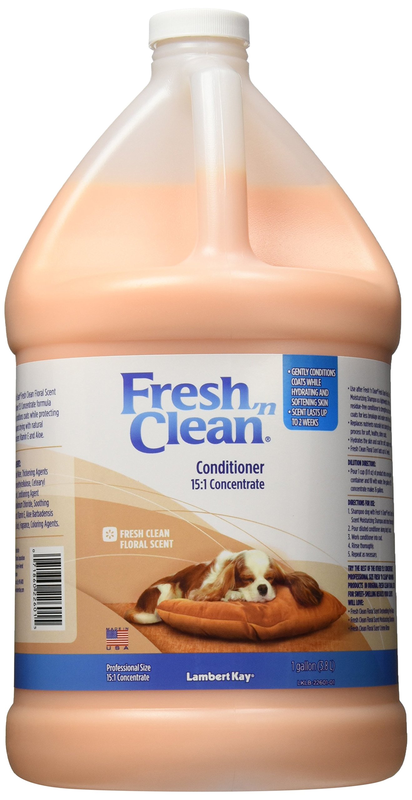 Fresh ’n Clean Conditioner, Classic Fresh Scent (15:1 Concentrate) - 1 Gallon - Moisturizes with Vitamin E & Aloe Vera - Strengthens & Repairs Coats - Soap Free
