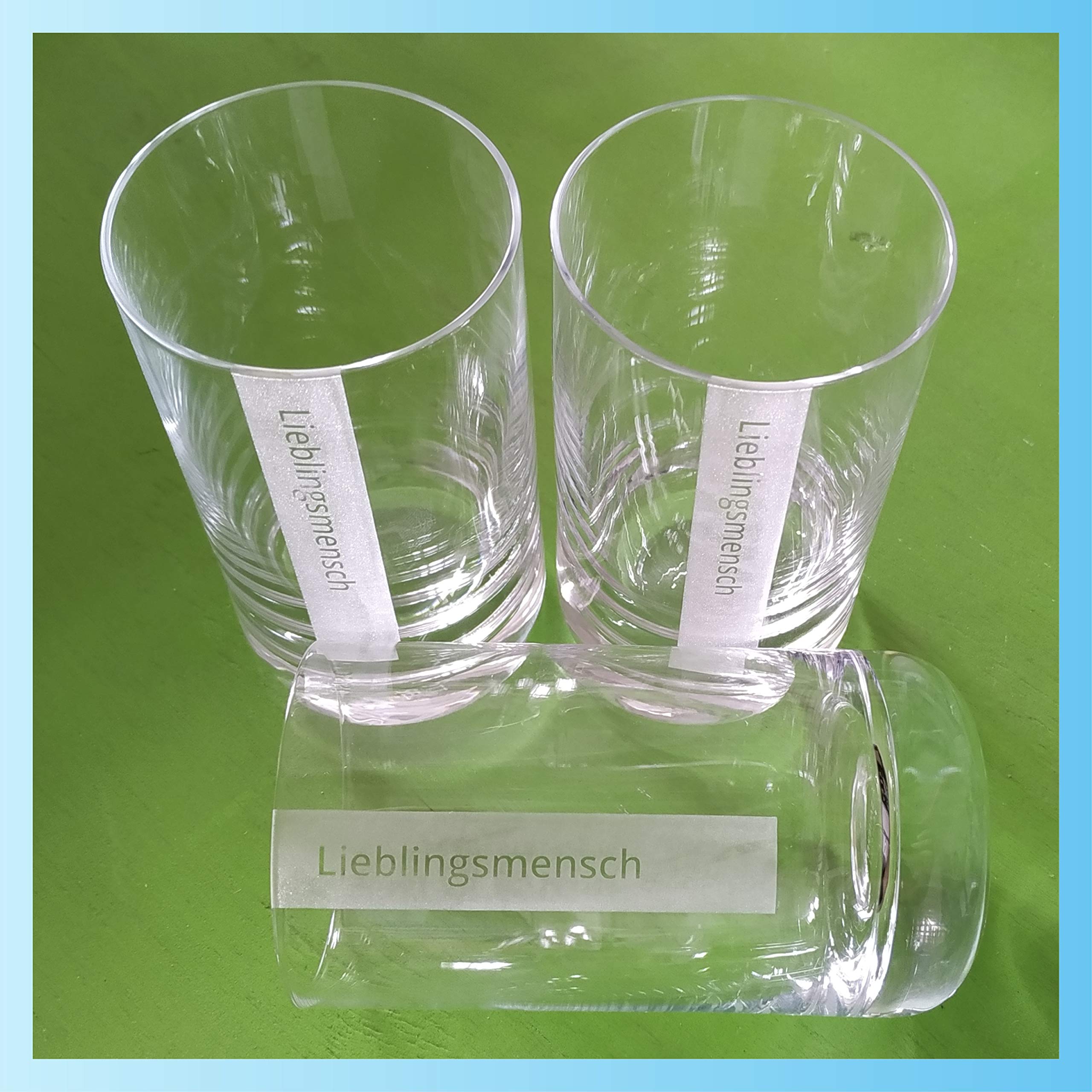 Longdrinkglas 390ml mit Wunschnamen personalisiert 12 Stück | Schott Glas mit Namen | LogoGlas | Spülmaschinenfest | Trinkglas & Individuelle Lasergravur - 12 Stück