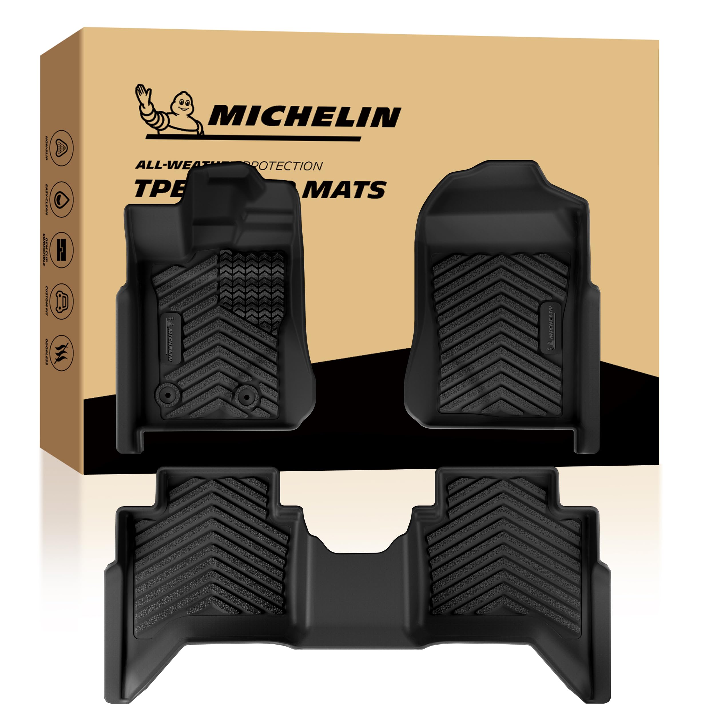 Michelin Vehicle Mat for 2024-2026 Ford Ranger SuperCrew Cab Carpet Floor