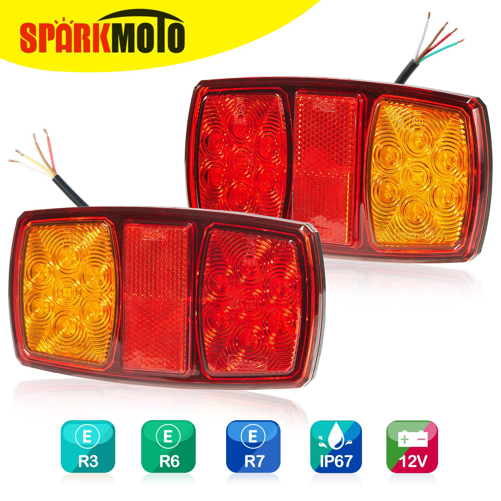2 x LED Fanali Posteriori Rimorchio impermeabile,12V fari led rimorchio agricolo,fanale posteriori trattore,IP67 impermeabile,ECE Omologazione