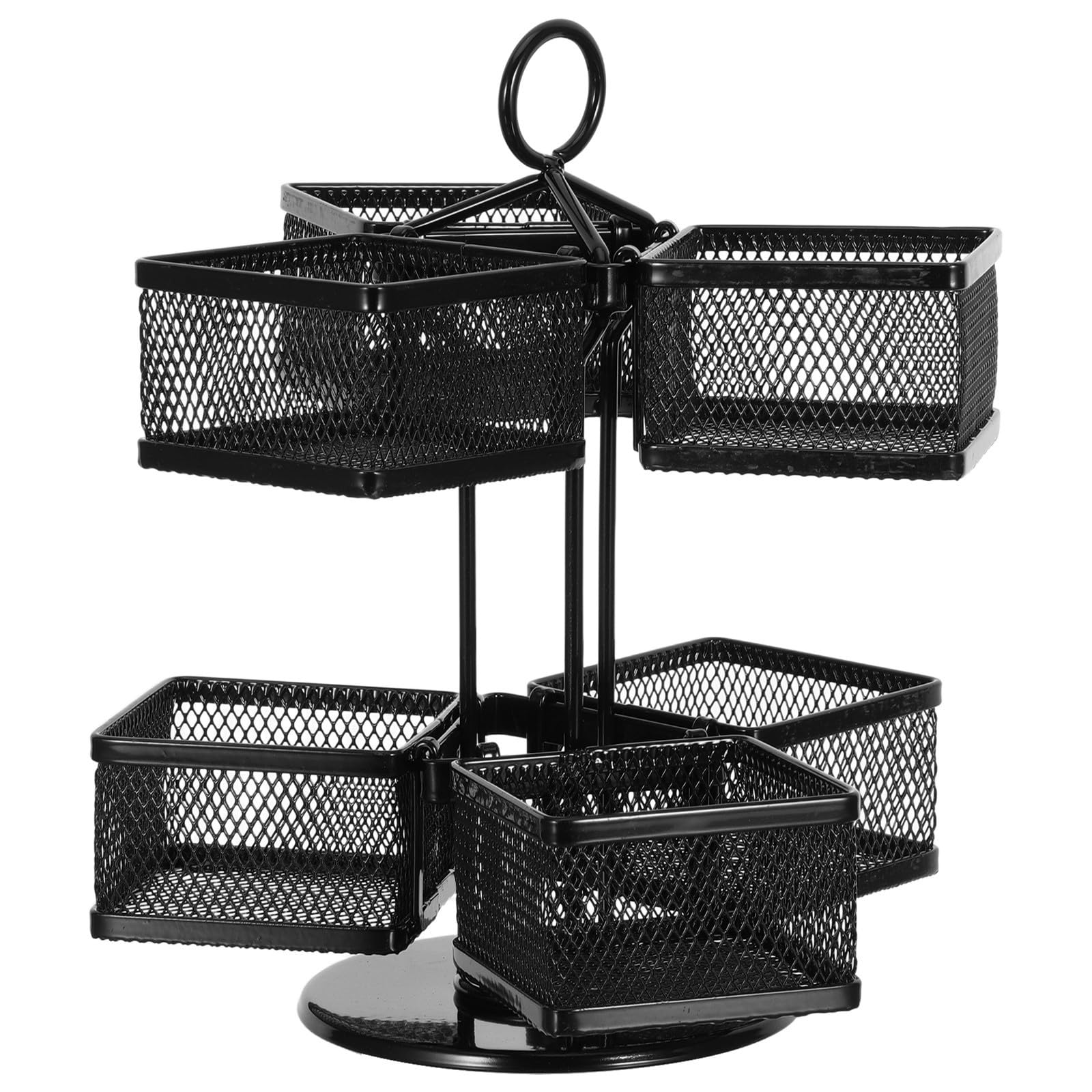 Organizador de Bolsitas de Té Carrusel Giratorio Metálico y 6 Compartimentos, Soporte Desmontable 72 Bolsitas, Diseño Compacto para Cocina y Oficina