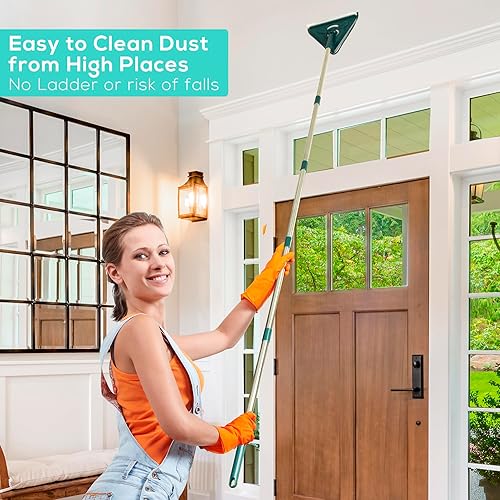 Miniatura 8 de Limpiador de mopa de pared con asas, herramienta de limpieza de zócalo de 93 pulgadas, herramienta de limpieza para paredes y pisos, limpiador de