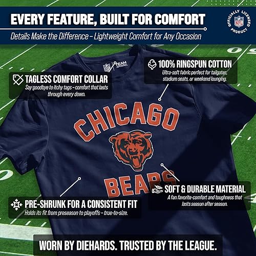 Miniatura 10 de Team Fan Apparel - Camiseta de fútbol de NFL para adultos, ligera, sin etiquetas, semiajustada, ideal para días de partidos