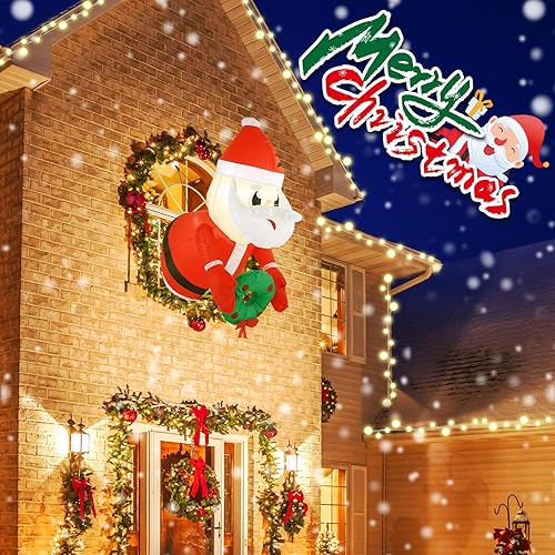 Miniatura 7 de Inflables de Navidad de 3.5 pies de Papá Noel 2023 para decoración de ventanas al aire libre, interior, hogar, Navidad, inflable, exterior, Papá