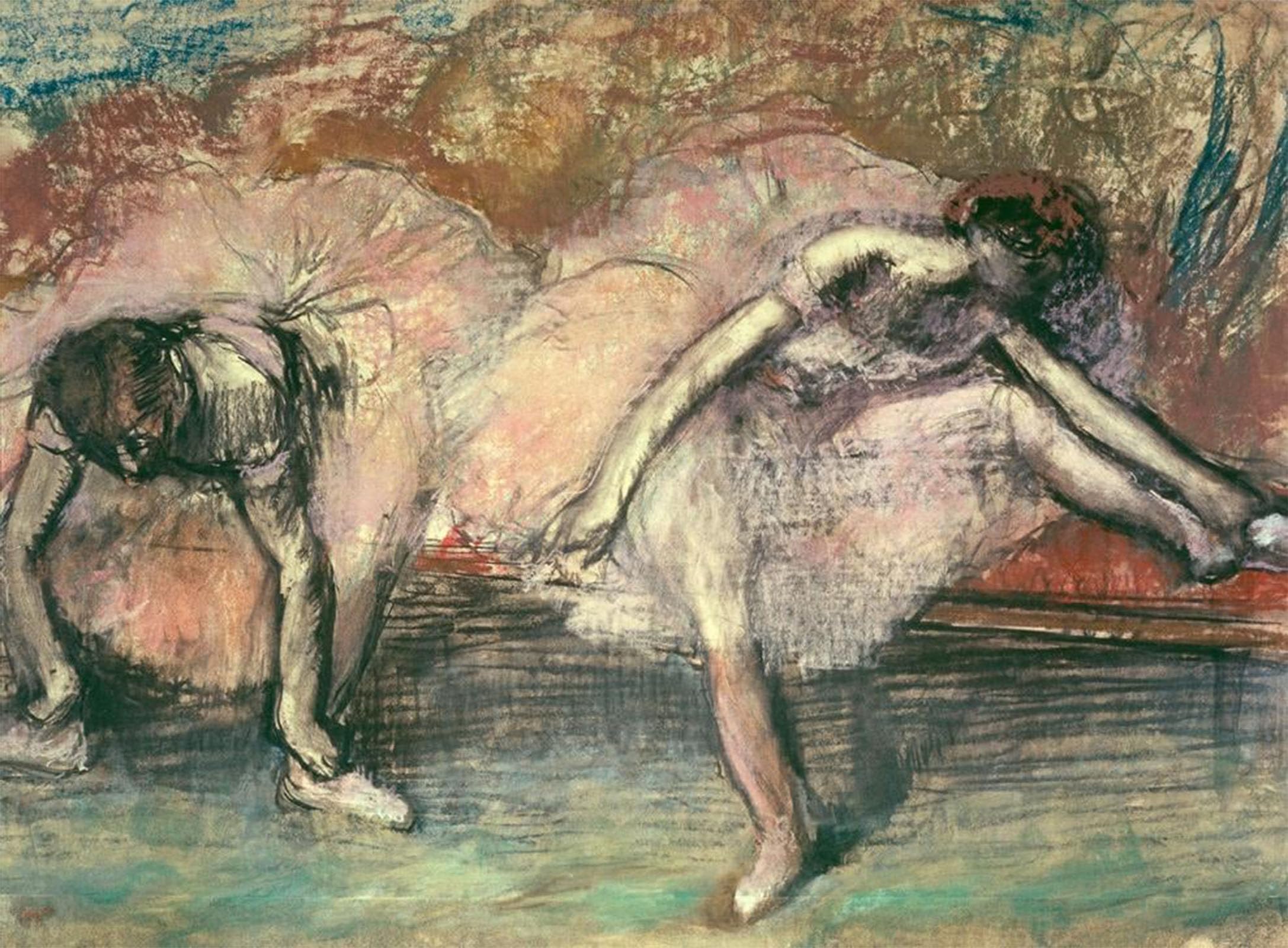 RZHRHJES Vintage Wall Art Picture on Canvas Wall Art Poster Two Dancers by Edgar Degas Canvas Poster for Office Decor 60x90cm