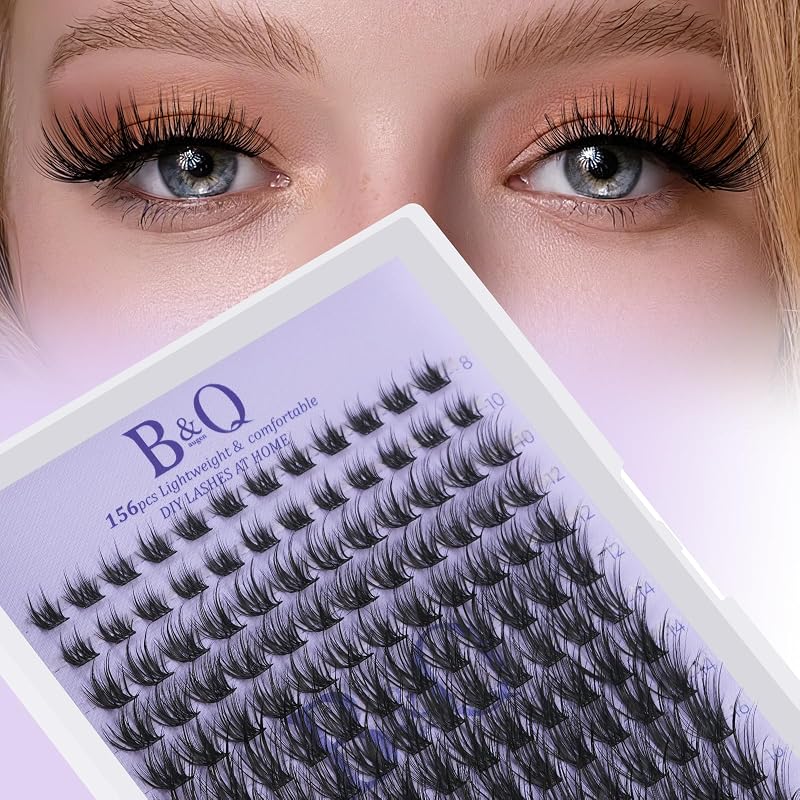 B&Qaugen Cílios Postiços em Tufo B03 Wispy, Curvatura D, 156 unidades