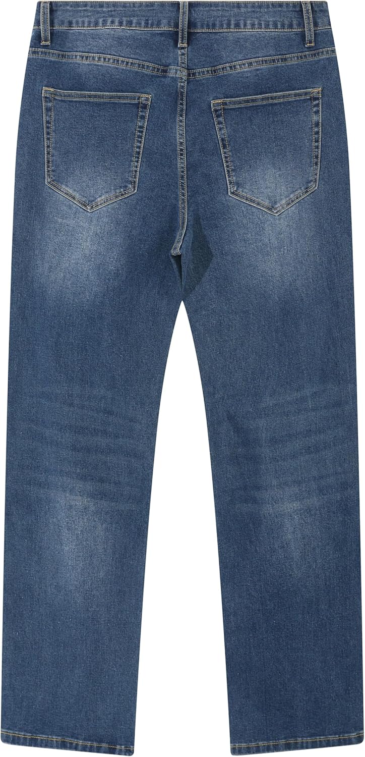 Men's Regular Fit Straight-Leg Jeans - High-Stretch Cotton Fashion Comfort Flex Waist Denim Pants - Image 6