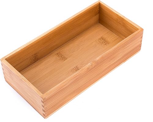 Suministros de oficina de bambú Organizador Caja Organizador Organizador de accesorios de papelería, bambú 8 "* 4"