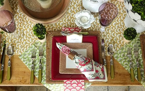 Miniatura 6 de Caspari Platos cuadrados de papel desechables de grogrén en arándano, 8 por paquete