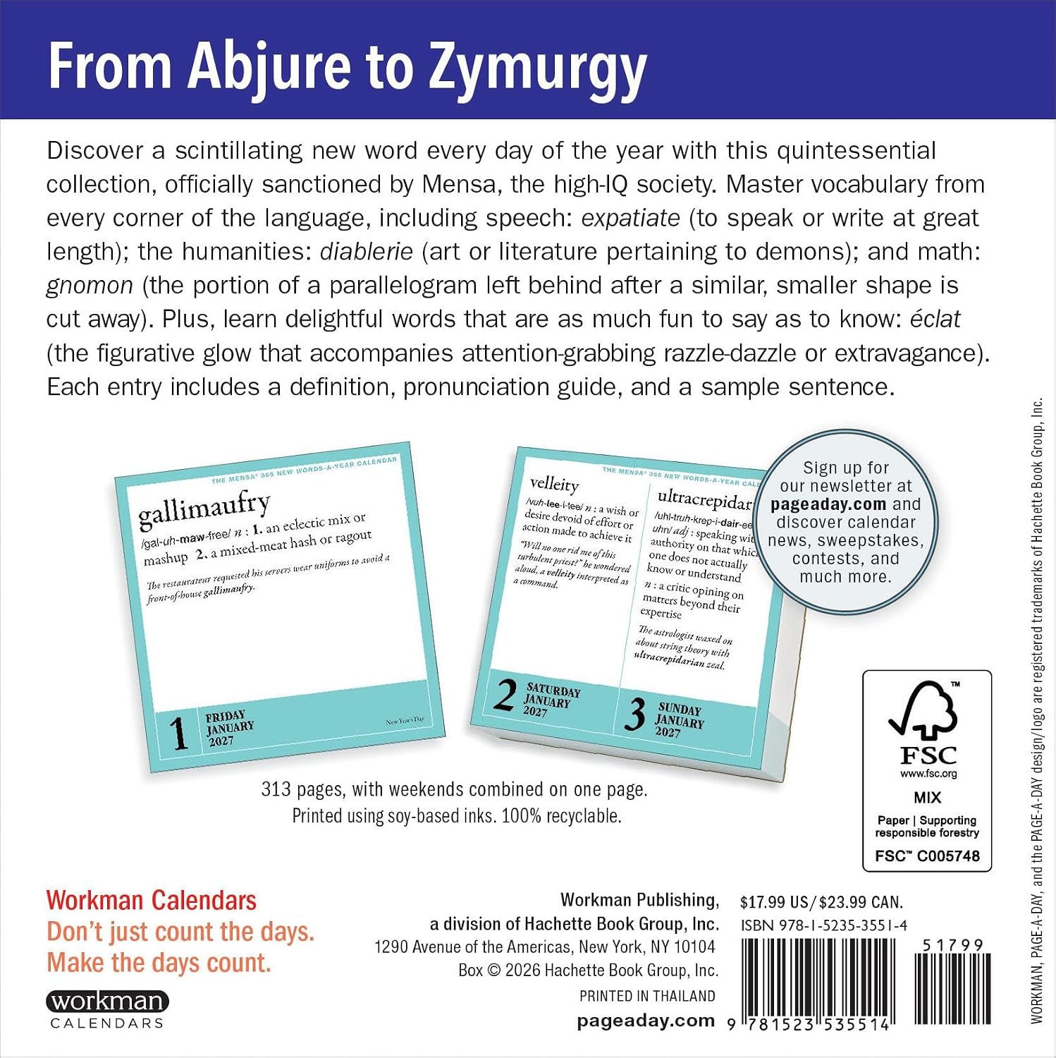 Mensa® 365 New Words-A-Year Page-A-Day® Calendar 2027