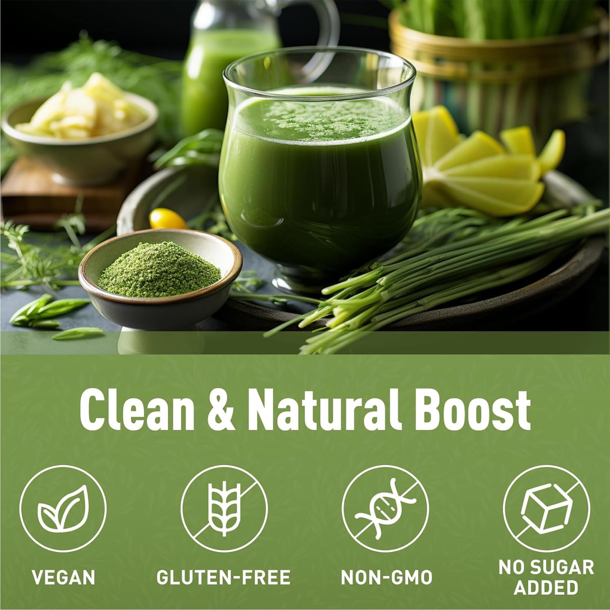 Nimadi Zone Wheat Grass Powder (Immune Support, Rich in Chlorophyll, Antioxidants, Fatty Acids, Fibers and Minerals) - 100 GM by Nimadi Zone - Image 3 thumbnail