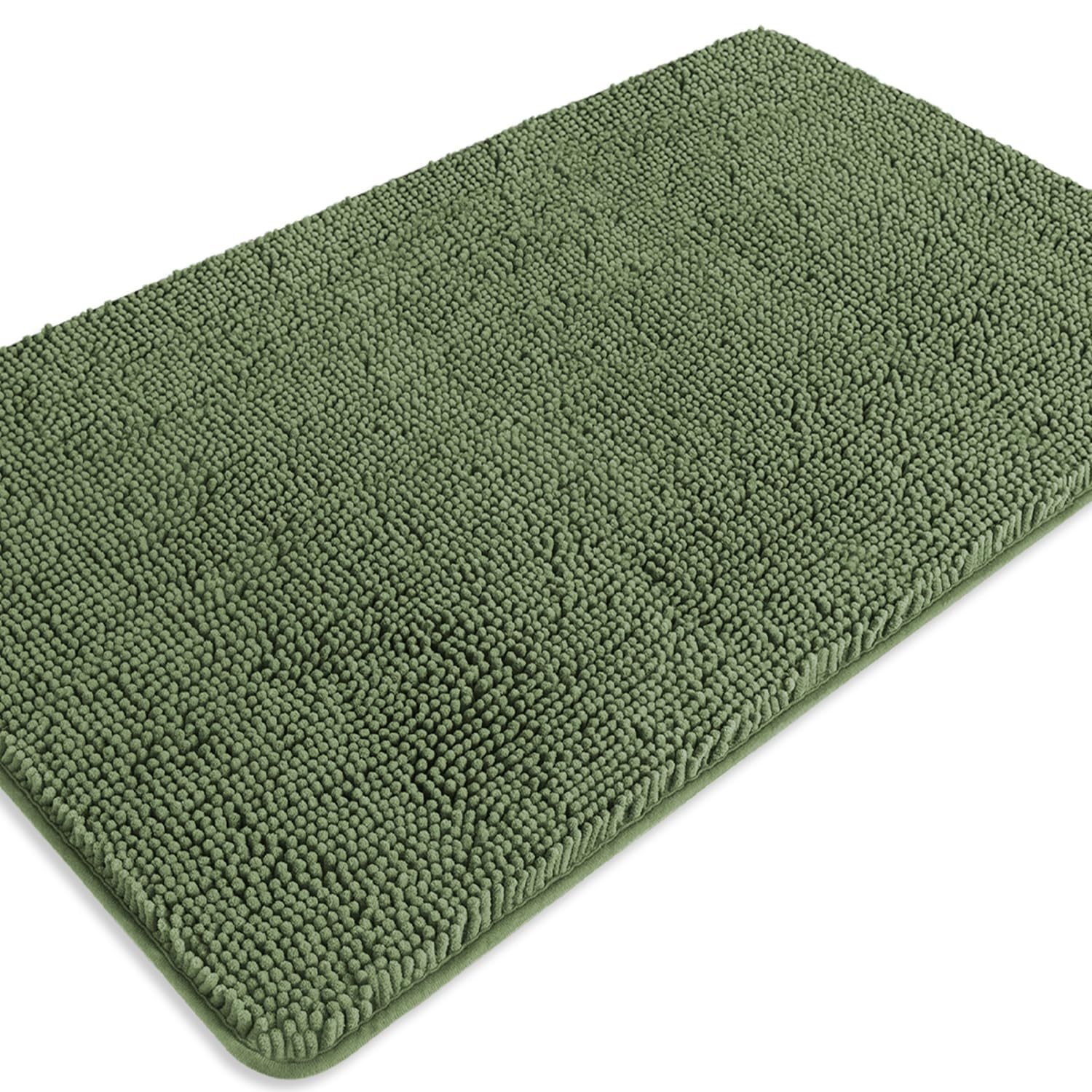 PureSwan Loden Green Bathroom Rugs – Absorbent and Washable Bath Mat, Non-Slip, Thick Soft Chenille Bath Rugs for Bathroom, Kitchen, Shower, Sink - 26