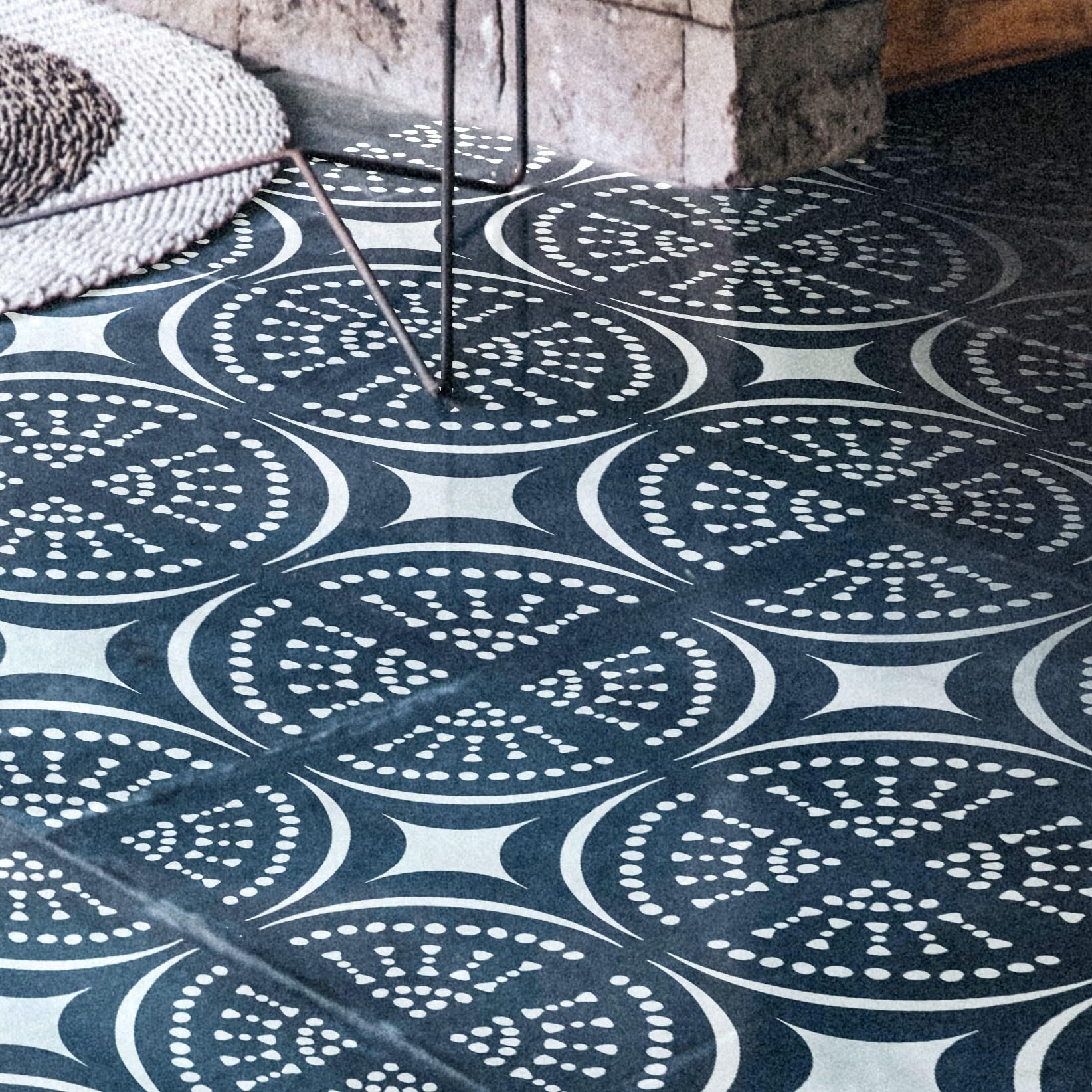 2 Pcs 12" x 12" Tile Stencil Painting Stencil for Walls and Floors - Reusable - Stencils for Painting - Stencil for Home Decor (Design-2)