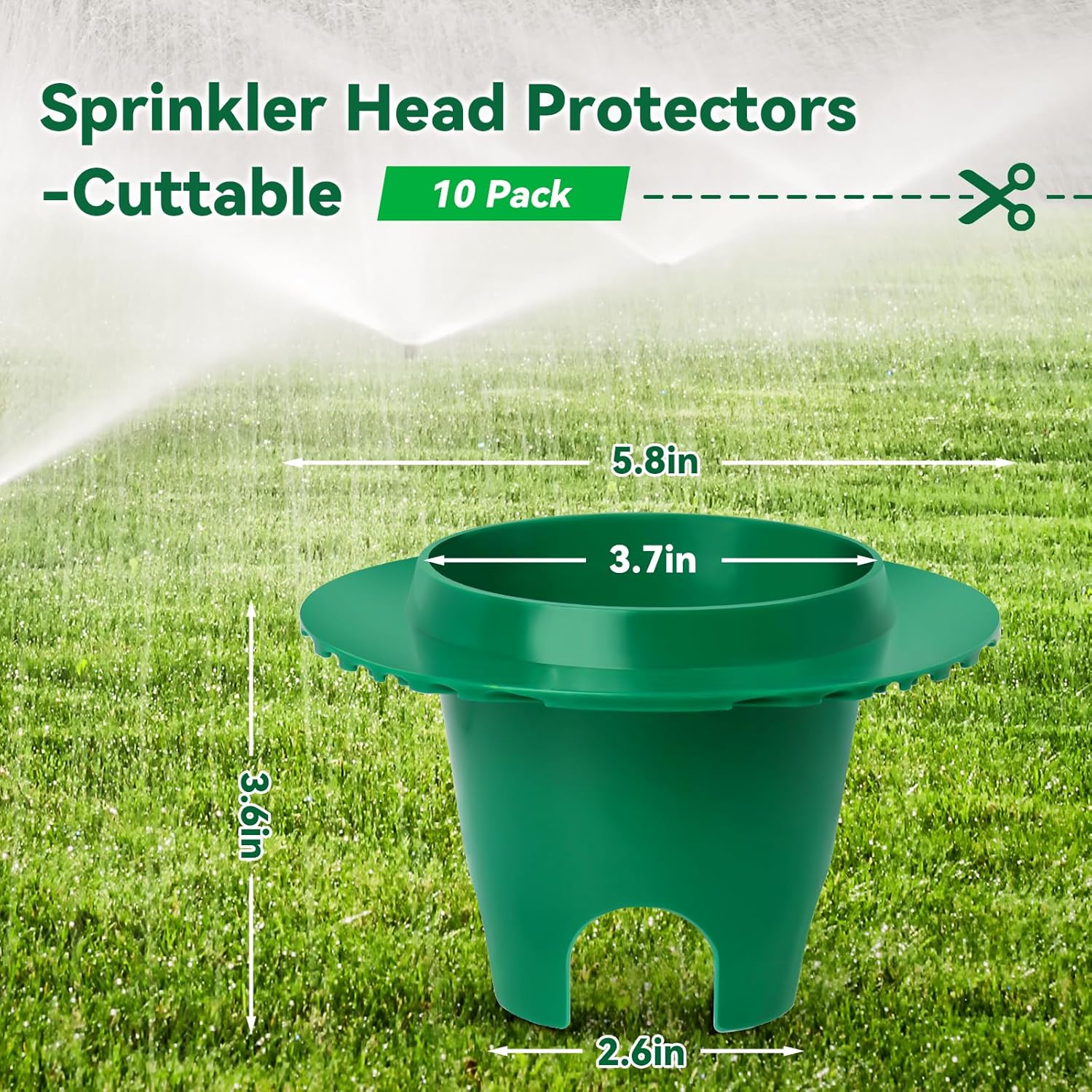 Lawn Sprinkler Head Protector - Prevents Sprinkler Head Damage from Mowers, Cars & Foot Traffic - 10 Pcs