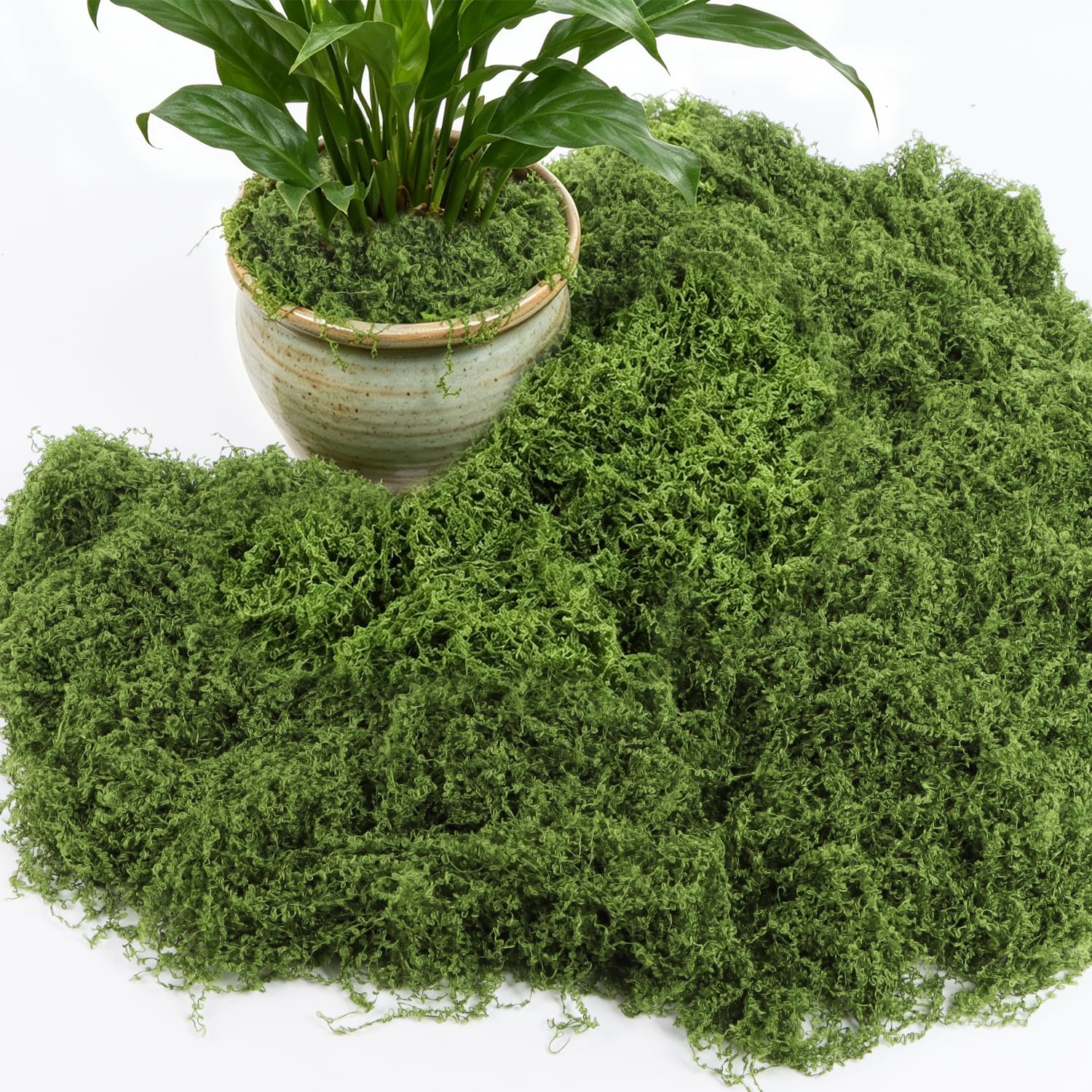 Sztuczny mech do dekoracji, 100 g, sztuczny mech, dekoracja do majsterkowania, ciemnozielony, do majsterkowania, na ścianę, szopkę, akwarium, miniaturę, modelarstwo