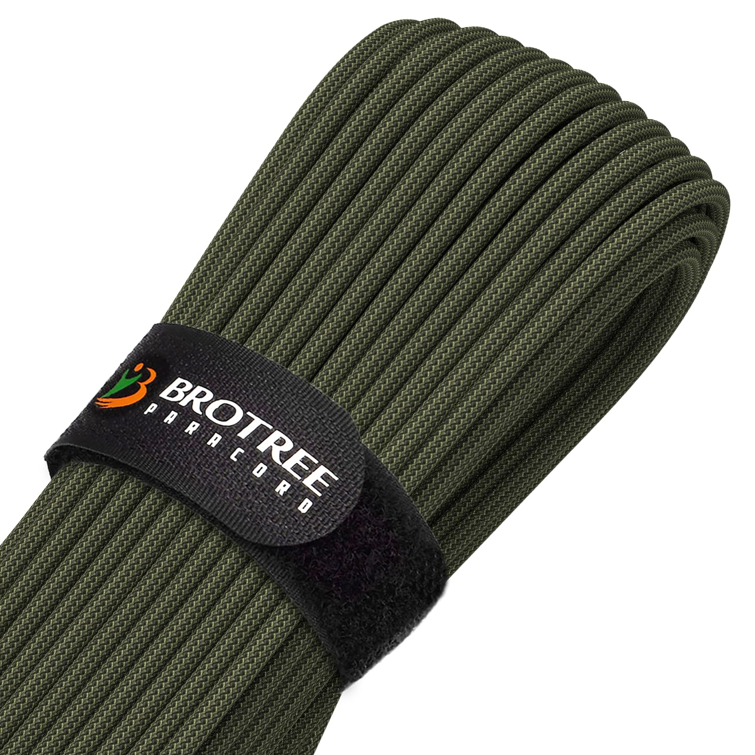 Brotree Paracorde 4mm 9 Brins Corde en 100% Nylon (15m, 30m, 50m) Type III Corde Parachute pour Survie, Extérieur, Bricolage - 280kg Charge de Rupture (Armée Verte, 30m)