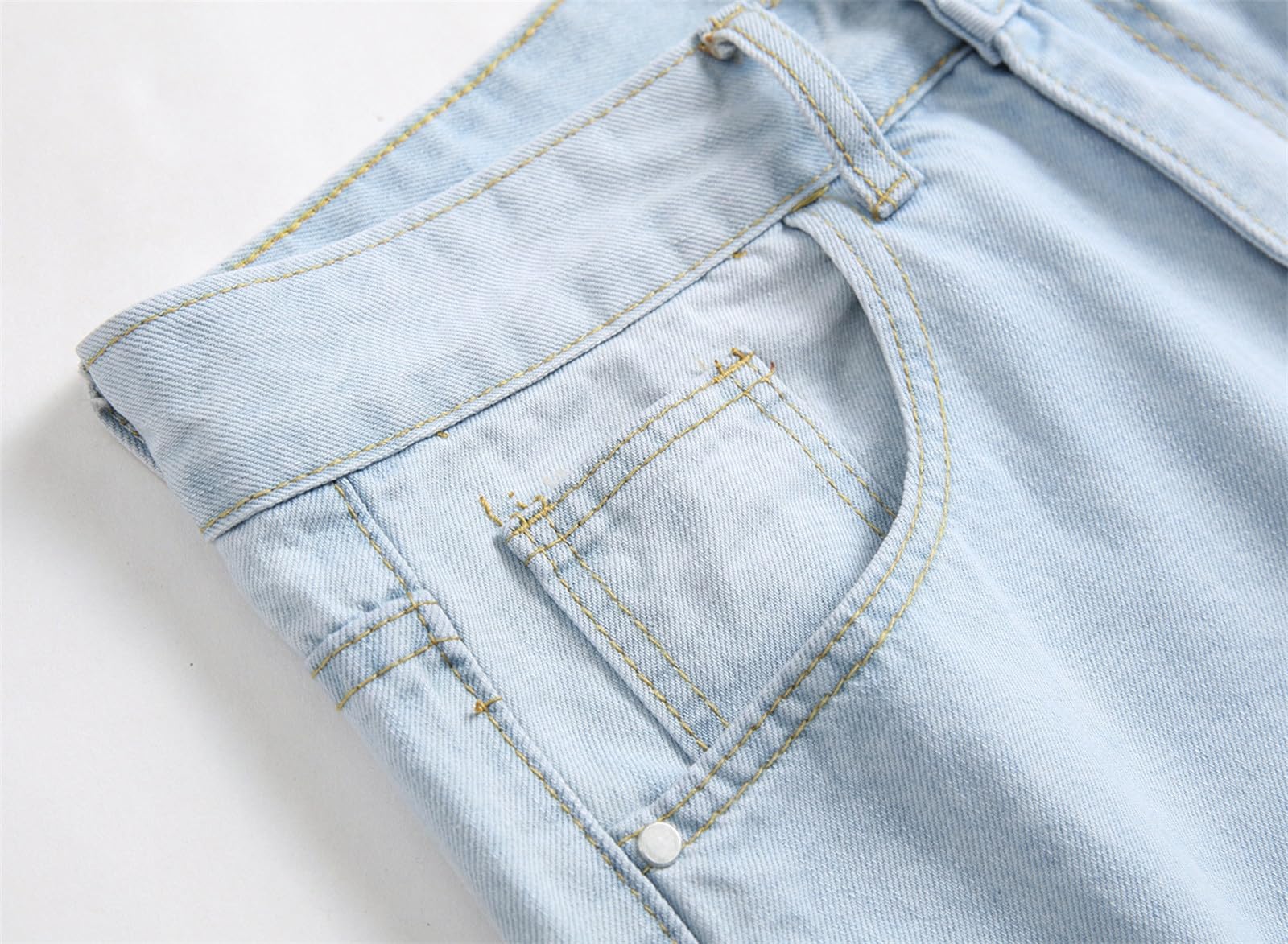 Jeans Uomo Strappati, Pantaloni Uomo Jeans Elasticizzati Pantaloni Lunghi Casual Denim Stretch Strappati Skinny Moda Jean Sportiva Jogging Jeans Uomo Taglie Forti Jeans Leggeri Stile Streetwear Y2k