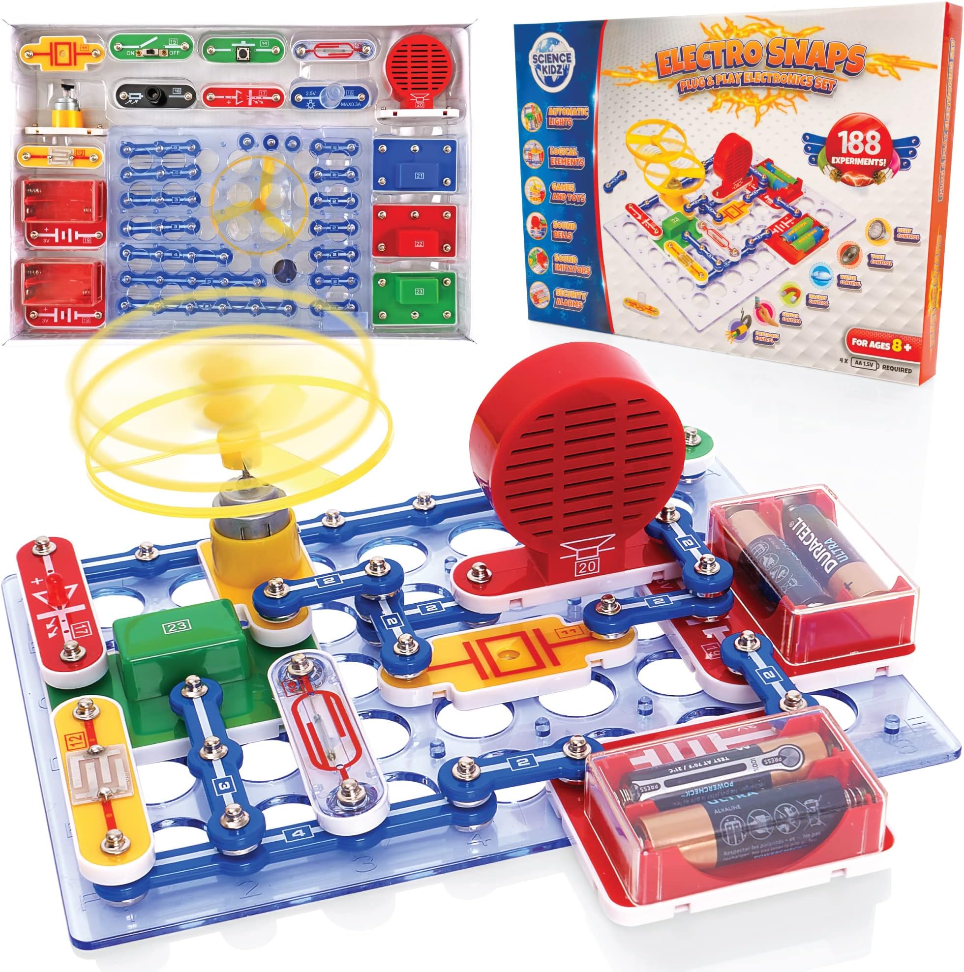 Science Kidz Electronics Kit - Electric Circuits - 188 - Science Experiments Set For Kids Age 5-10 - Educational STEM Toys