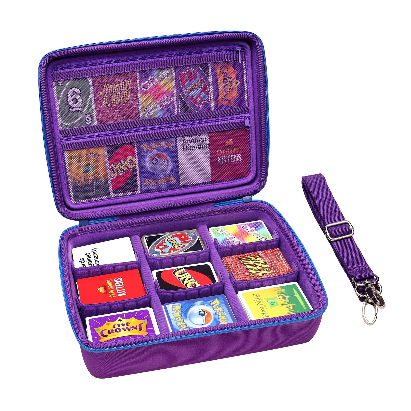XANAD Card Game Case Fits 3000+ Cards, Fits for Baseball Sports playing card/UNO/playing card Against Humanity Card Game and All Other Card Games Expansions (Purple)