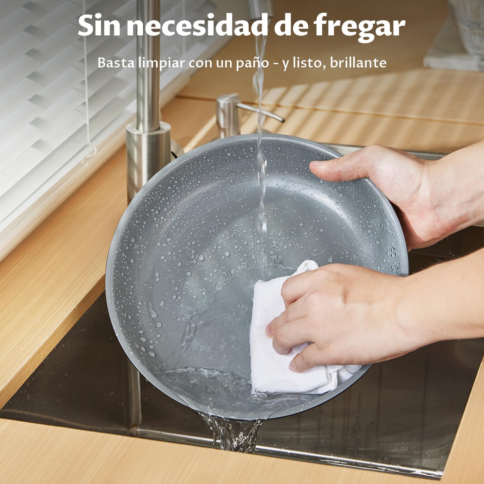 BEZIA Juego de Ollas y Sartenes de Cerámica 17 Pcs con Mango Extraíble | Sartenes antiadherentes sin PFOA/PTFE, aptas para todo tipo de cocinas, ideales para camping y espacios pequeños