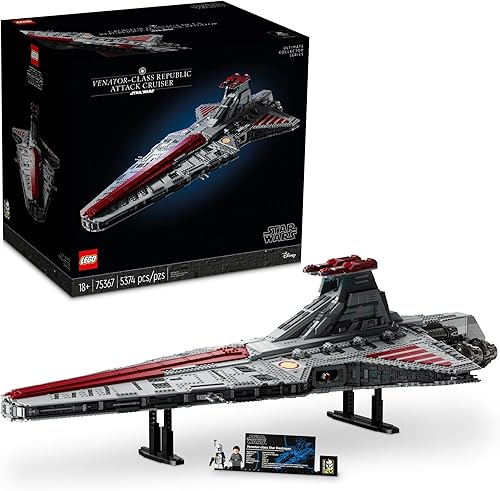 LEGO Star Wars Venator-Class Republic Attack Cruiser, Ultimate May The 4th Collectibles, juego de construcción de serie con minifigura del Capitán