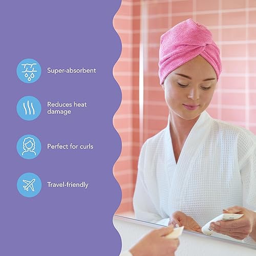 Vista 50 de Turbie Twist - Toalla de microfibra superabsorbente para el pelo (2 unidades)